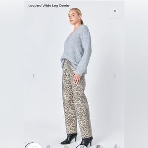 Endless Rose sequin covered Black and Tan Leopard Print denim Pants size xs